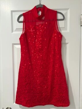 Balera Red Sequin Sleeveless Dance Costume